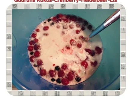 Rezept: Eis: Kokos-Cranberry-Heidelbeer-Eis Bild Nr. 3 Eis: Kokos-Cranberry-Heidelbeer-Eis - Rezept - Bild Nr. 3