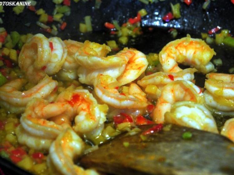 Zitronen Tagliatelle mit Chili Knoblauch Garnelen - einfach - 288 kcal/100g