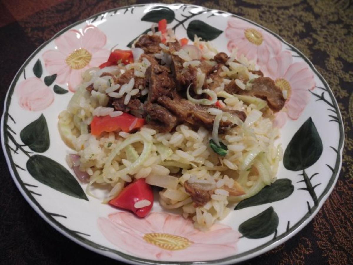 Reissalat mit gedünstetem Fenchel und Sojabrocken - einfach - von ...