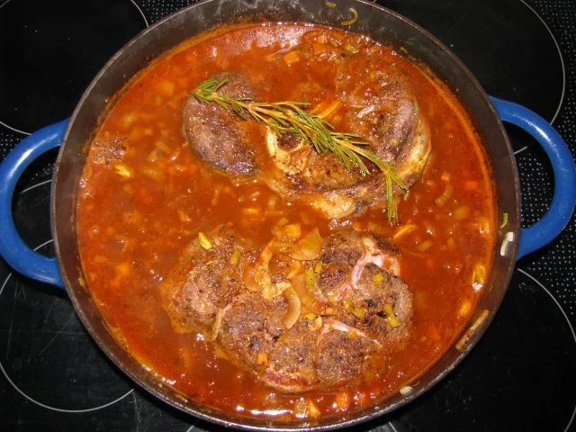 Fleisch: Geschmorte Rinderbeinscheibe - Rezept