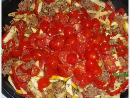 Hackfleisch-Gemüse-Pfanne mit Spaghetti - Rezept - Bild Nr. 9