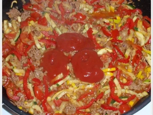 Hackfleisch-Gemüse-Pfanne mit Spaghetti - Rezept - Bild Nr. 10