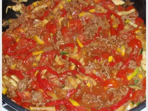 Hackfleisch-Gemüse-Pfanne mit Spaghetti - Rezept - Bild Nr. 11