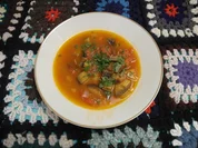 Tomaten Auberginen Süppchen mit Zimt und Rosinen - Rezept