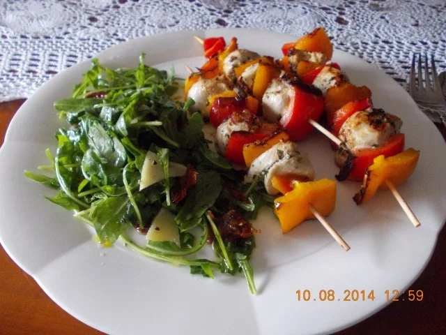 Rezept: Paprika Hähnchenspieße Paprika Hähnchenspieße - Rezept