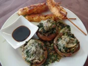 Rezept: Gefรผllte Champignons mit Putenspieรen Gefรผllte Champignons mit Putenspieรen - Rezept