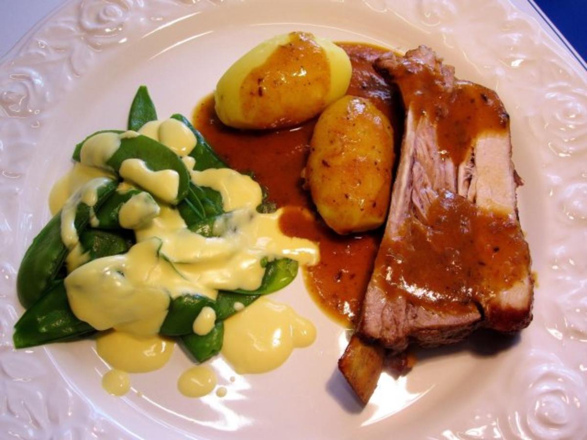 Grüne Erbsenschoten mit Zitronen-Hollandaise - Rezept