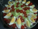 Schichtsalat mit geschmorter Paprika - Rezept