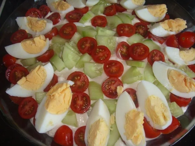 Rezept: Schichtsalat mit geschmorter Paprika Bild Nr. 5 Schichtsalat mit geschmorter Paprika - Rezept - Bild Nr. 5