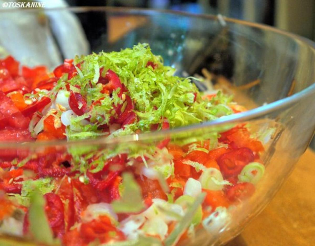 Glasnudelsalat mit Tempura-Garnelen - Rezept - Bild Nr. 7