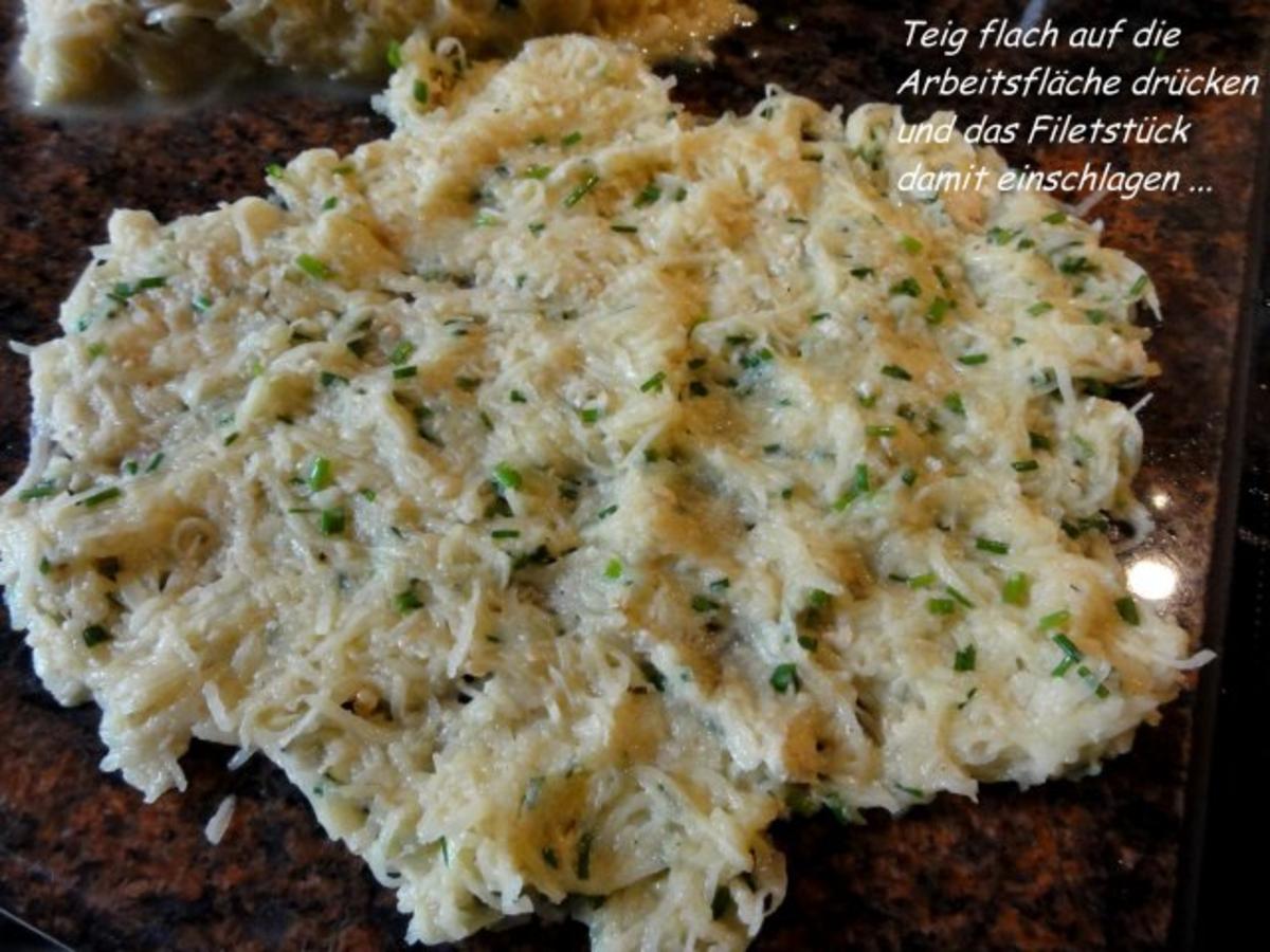 Fisch:   SEELACHS-FILET in Kartoffelkruste - Rezept - Bild Nr. 6