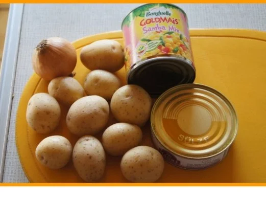 Bratkartoffeln mit Mais und Sülze - Rezept - Bild Nr. 2