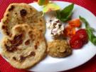 Pitabrot aus der Pfanne mit einem Gemüse-Dip - Rezept