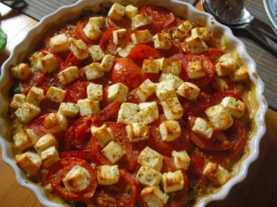 Rezept: Mangold-Gratin mit Tomaten und Schafskäse Mangold-Gratin mit Tomaten und Schafskäse - Rezept