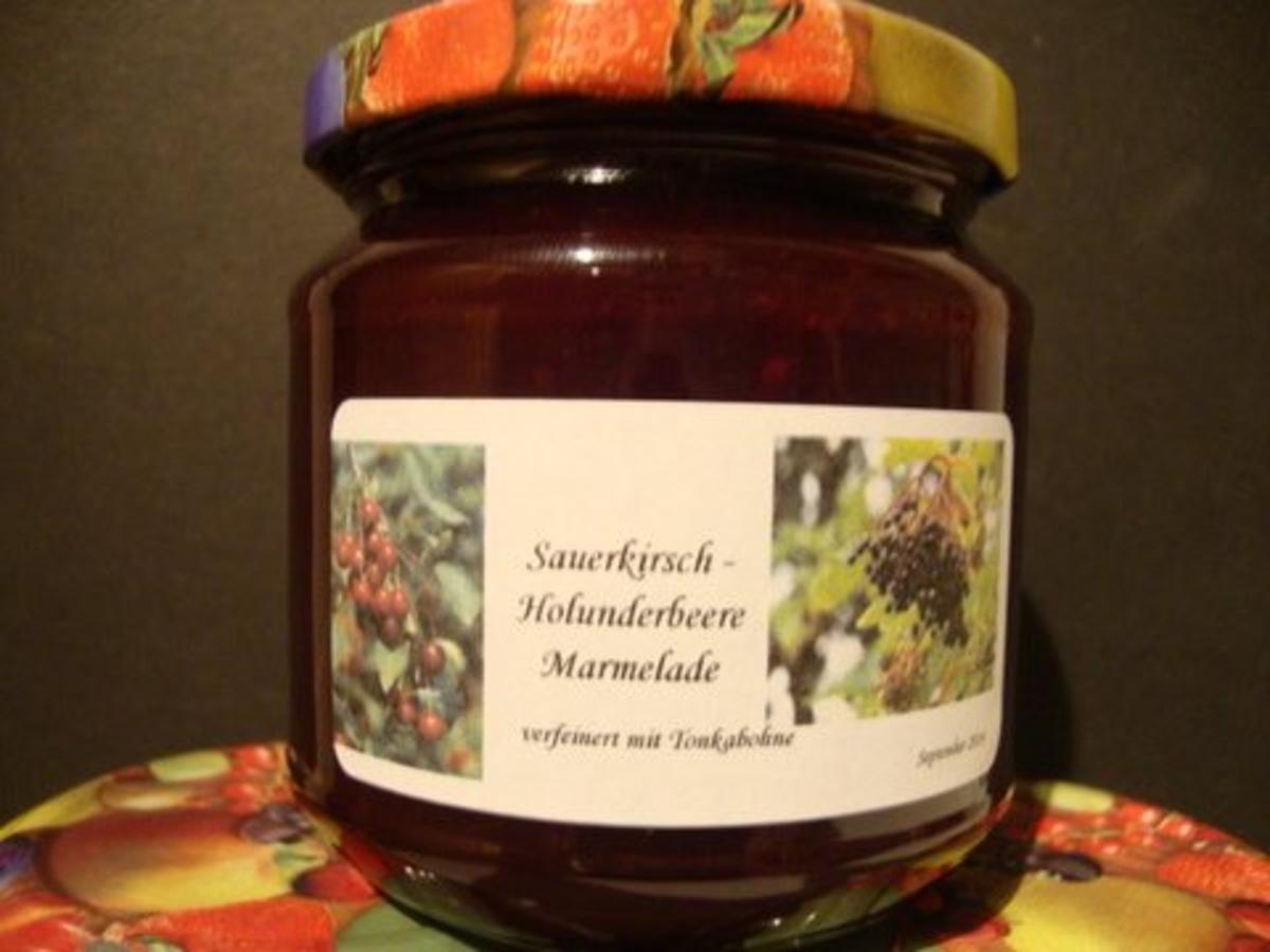 Sauerkirsch-Holunderbeeren Marmelade gepimmt mit Tonkabohne - Rezept - Bild Nr. 7