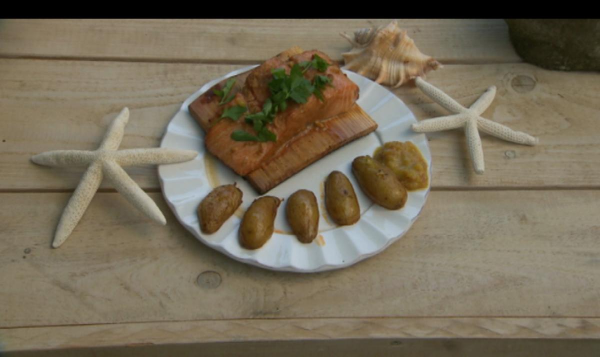 Bilder für Auf Zedernholz gegrilltes Lachsfilet - Rezept