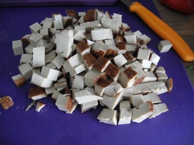 Kürbis - Gemüse - Brei mit Sahne - Tofu - Rezept - Bild Nr. 3