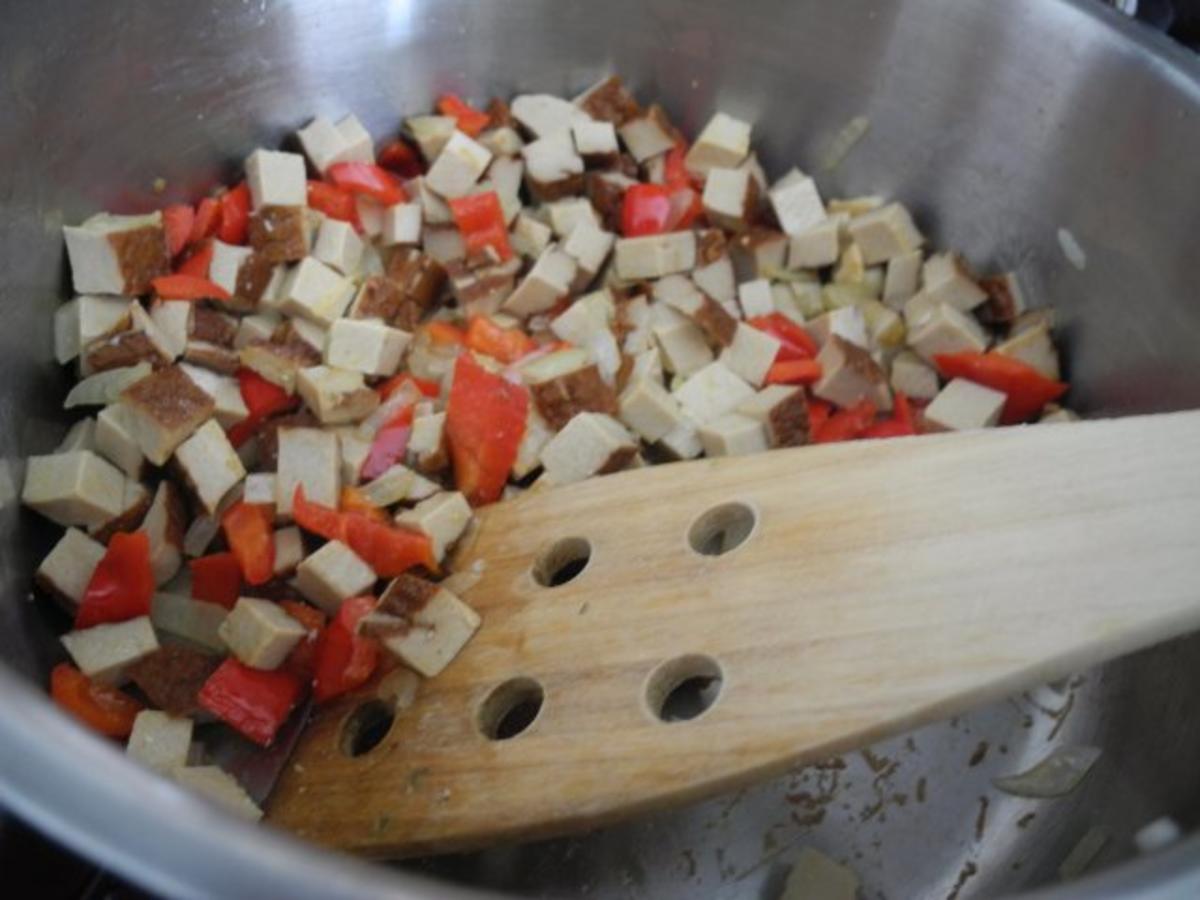 Kürbis - Gemüse - Brei mit Sahne - Tofu - Rezept - Bild Nr. 5