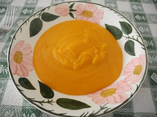 Kürbis - Gemüse - Brei mit Sahne - Tofu - Rezept