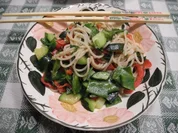 Gemüse - Pfanne mit Reisspaghetti - Rezept