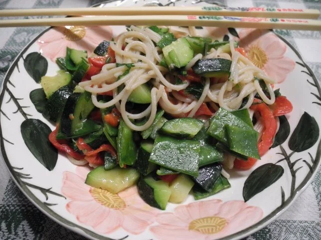 Rezept: Gemüse - Pfanne mit Reisspaghetti Bild Nr. 4 Gemüse - Pfanne mit Reisspaghetti - Rezept - Bild Nr. 4