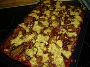 Zwetgenkuchen einfach, mit Haselnussstreuseln - Rezept