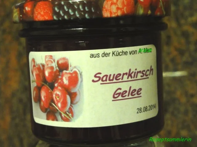 Rezept: M+G: SAUERKIRSCH - GELEE M+G: SAUERKIRSCH - GELEE - Rezept