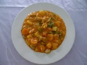 Pfannengericht - Leicht scharfe Gemüsepfanne mit Feuer-Grillern - Rezept