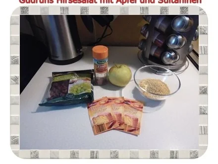 Salat: Hirsesalat mit Apfel und Sultaninen - Rezept - Bild Nr. 3