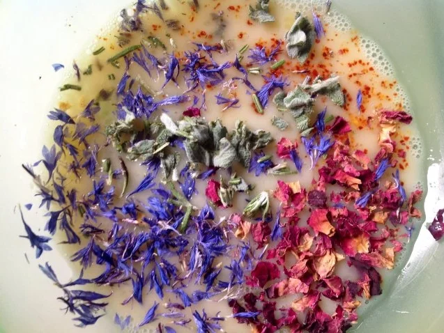 Herbstlicher Salat mit gebratenem Käse und einem Blüten-Kräuter-Honigdressing - Rezept - Bild Nr. 5