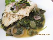 Schollenfilet mit Rucola und Kapern - Rezept