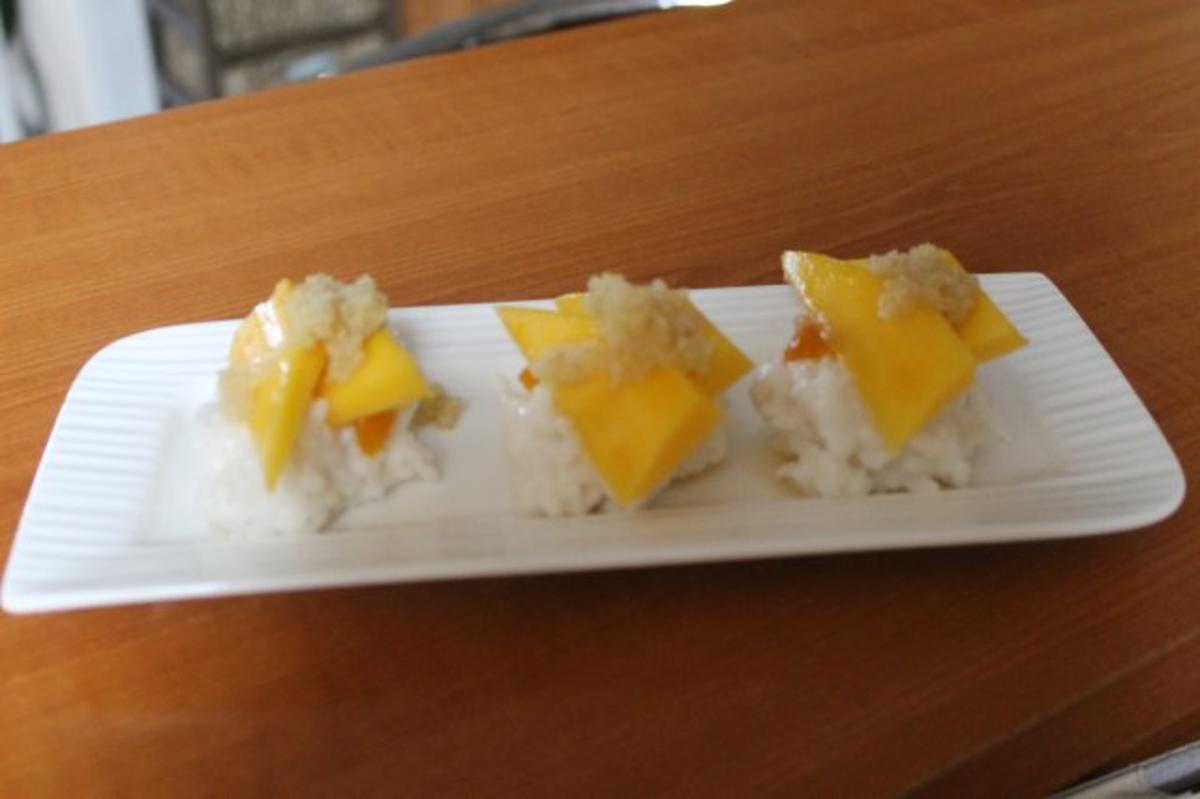 Bilder für Süßes Sushi mit Mango und geröstetem Quinoa - Rezept
