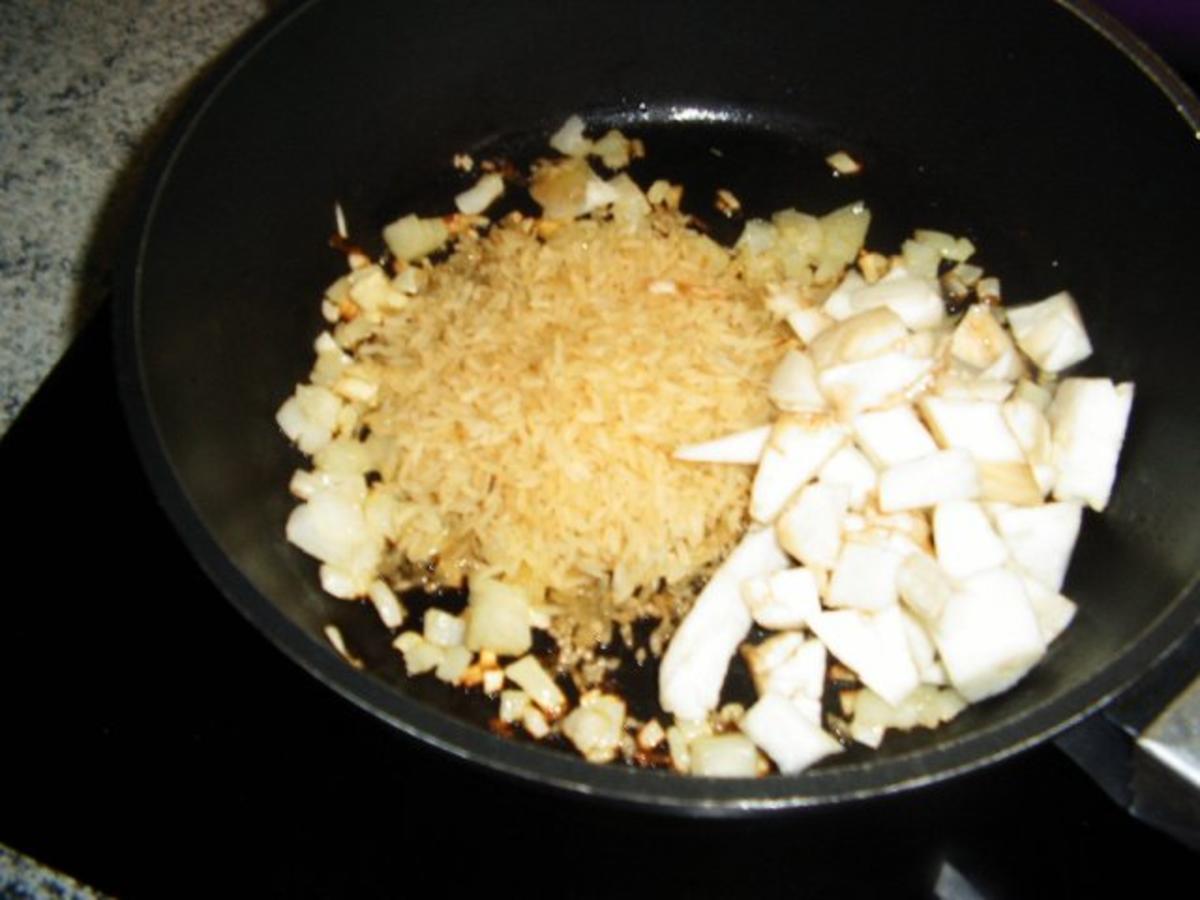Aubergine gefüllt mit Minutensteaks und Reis - Rezept - Bild Nr. 4