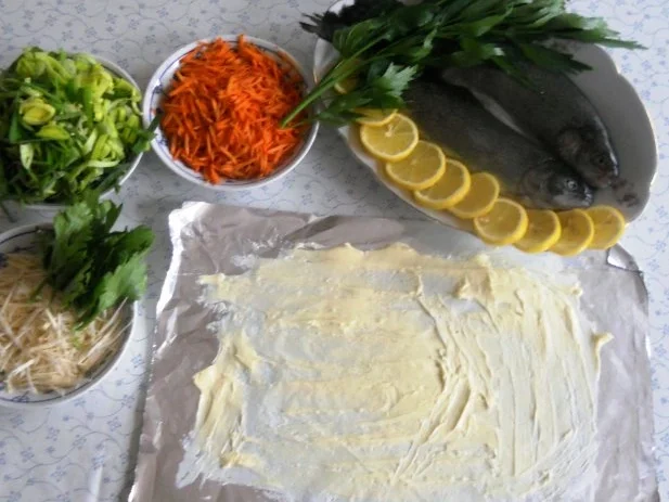 Forelle à la "Oòrndrasch" - im Backofen gegart   ( Rzpt. um 1980) - Rezept - Bild Nr. 6