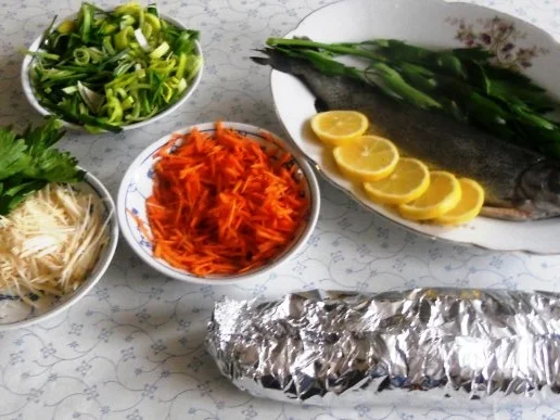 Forelle à la "Oòrndrasch" - im Backofen gegart   ( Rzpt. um 1980) - Rezept - Bild Nr. 9