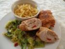 Hähnchen-Röllchen mit Camembert - Rezept