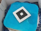 MangoTorte ohne Backen mit Blue Curacao Topping - Rezept