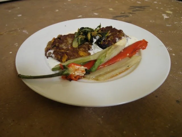 Alblinsenbratlinge mit gegrilltem Gemüse - Rezept