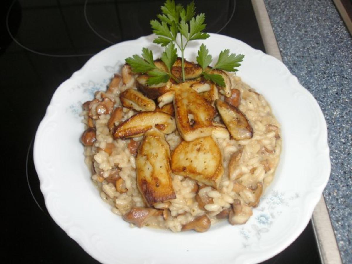 Risotto mit frischen Pfifferlingen und Steinpilzen - Rezept