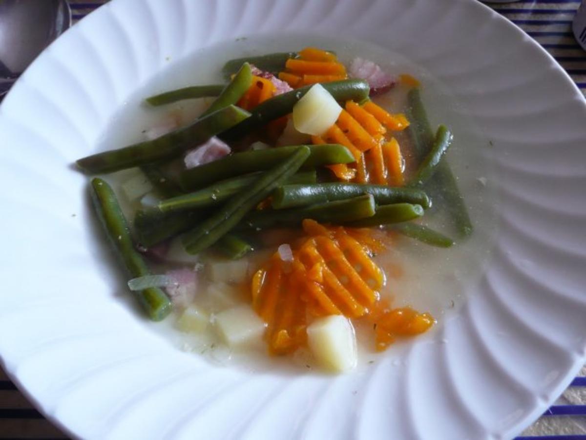 Grüne Bohnen Suppe, mit Speckwürfel . - Rezept Durch GINA-ANNA