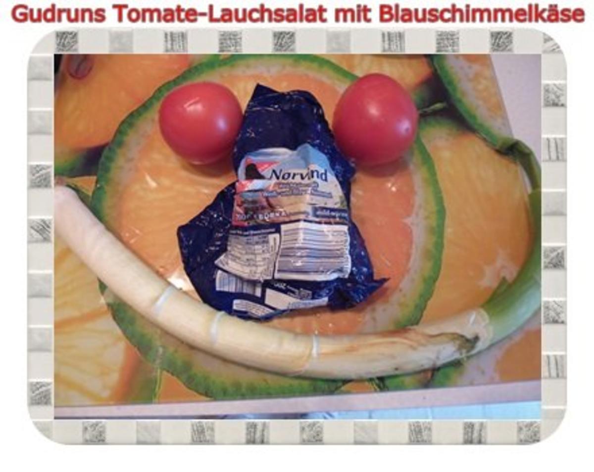 Salat: Tomate-Lauch-Salat mit Blauschimmelkäse - Rezept - Bild Nr. 3