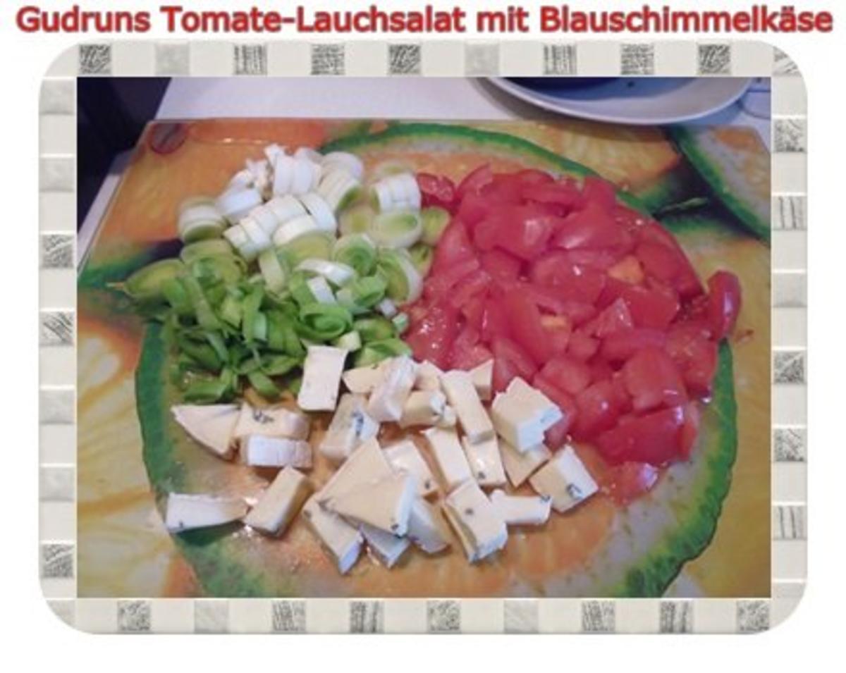 Salat: Tomate-Lauch-Salat mit Blauschimmelkäse - Rezept - Bild Nr. 4