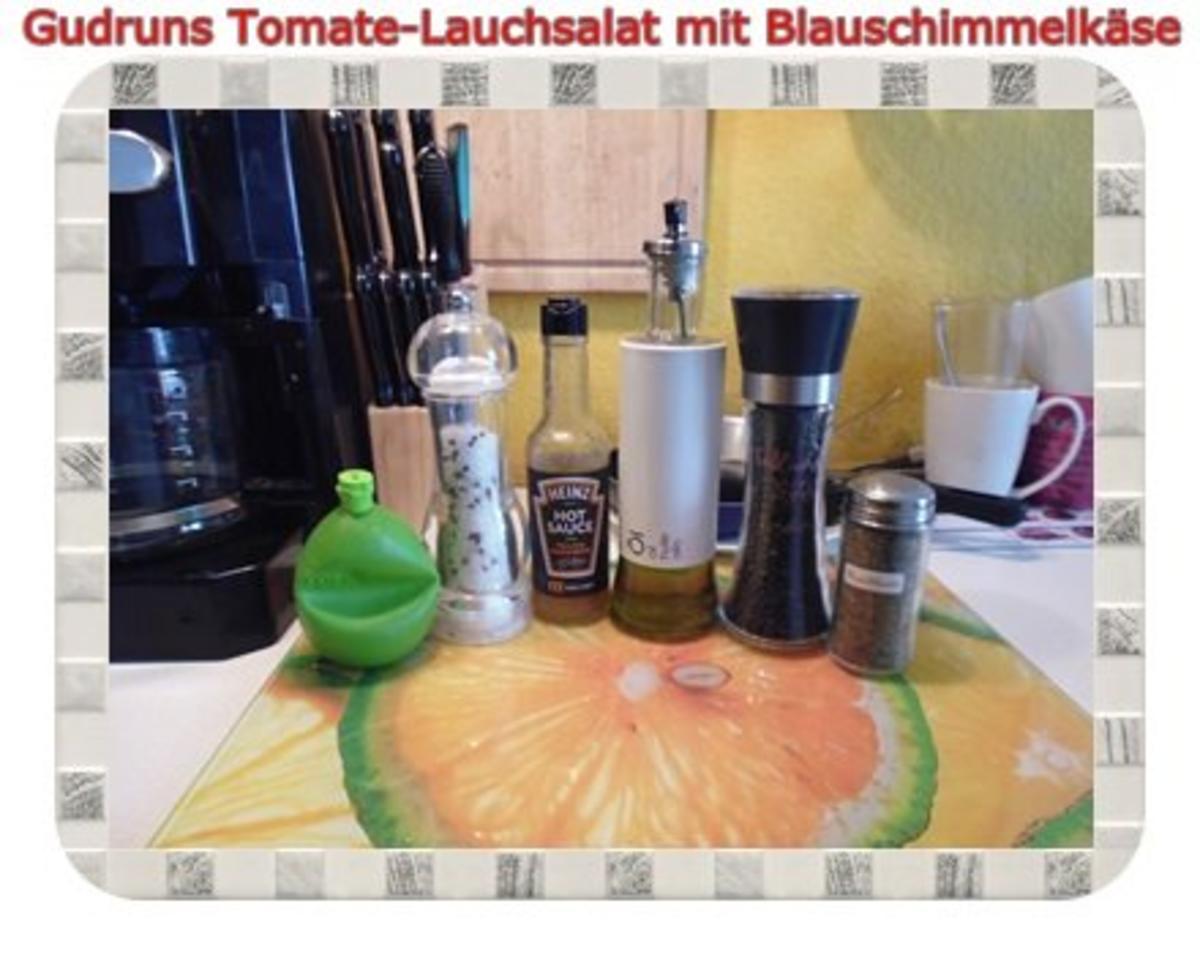 Salat: Tomate-Lauch-Salat mit Blauschimmelkäse - Rezept - Bild Nr. 6