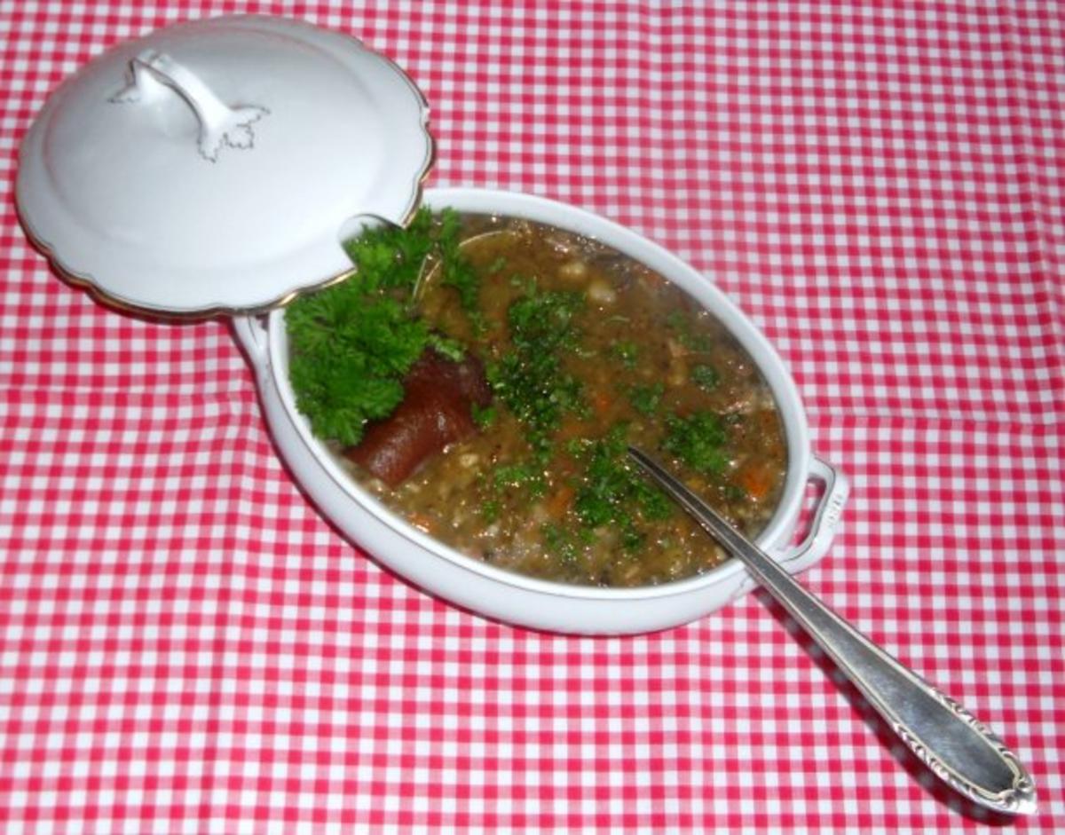 Bilder für Linsensuppe - süß / sauer. Nach guter, alter, deutscher Art (Rzpt. um 1920) - Rezept