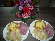 Rippchen, Sauerkraut und Kartoffelschnee. - Rezept
