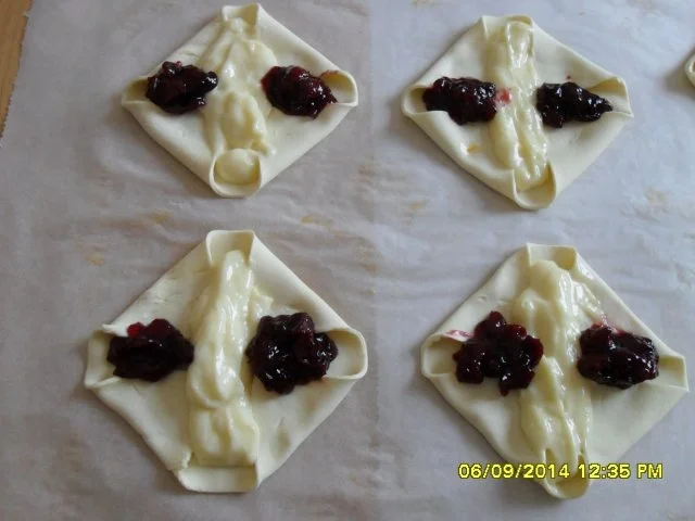 Blätterteig-Kopenhagener mit Pudding und Konfitüre - Rezept - Bild Nr. 18