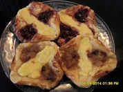 Blätterteig-Kopenhagener mit Pudding und Konfitüre - Rezept