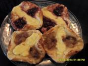 Blätterteig-Kopenhagener mit Pudding und Konfitüre - Rezept