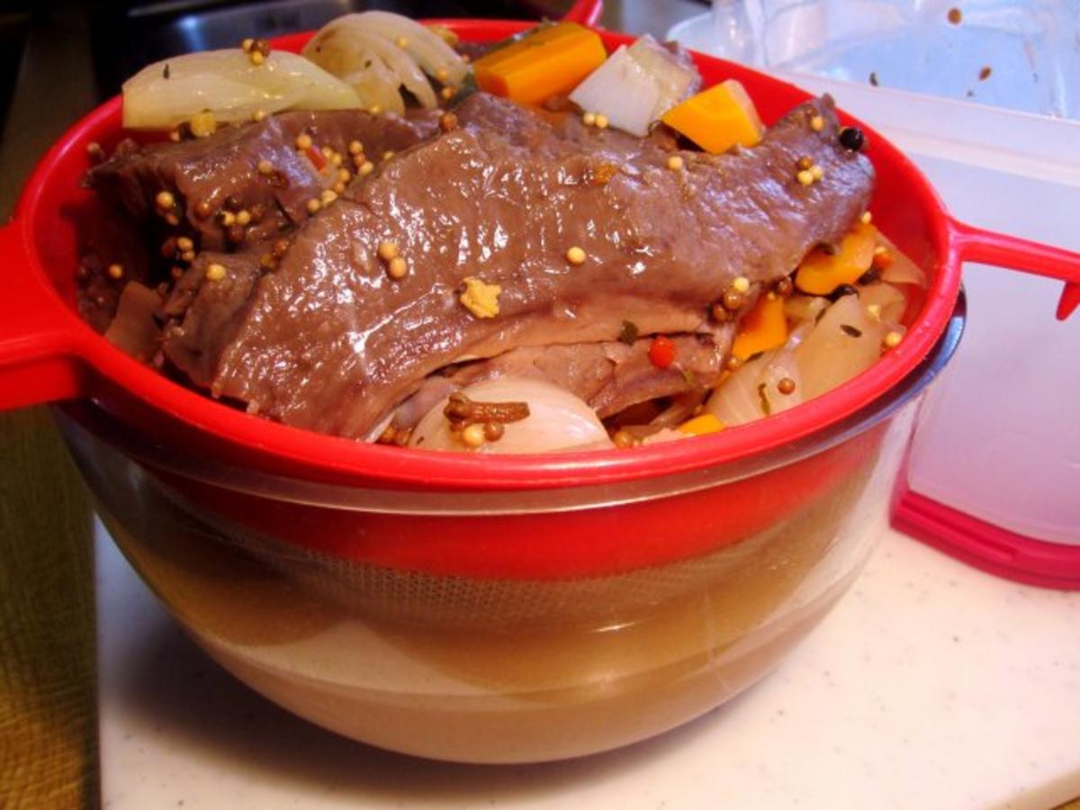 Sauerbraten ... ... heute mal vom Rinderherz - Rezept mit Bild - kochbar.de