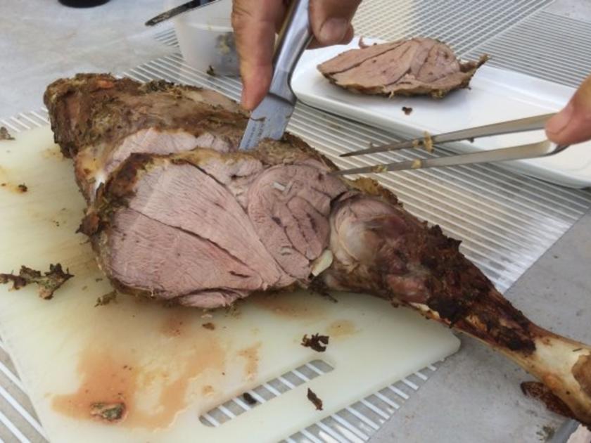 Lammkeule in Senfkruste in Niedrigtemperatur - einfach - 214 kcal/100g